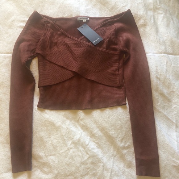 Nasty gal wrap knitted crop jumper - Picture 4 of 6